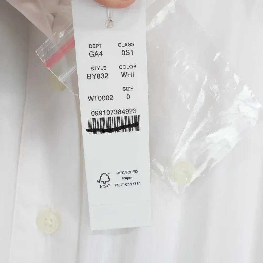 J.Crew Elena Midi Shirtdress Cotton Poplin White Size 0 NWT - Picture 5 of 8